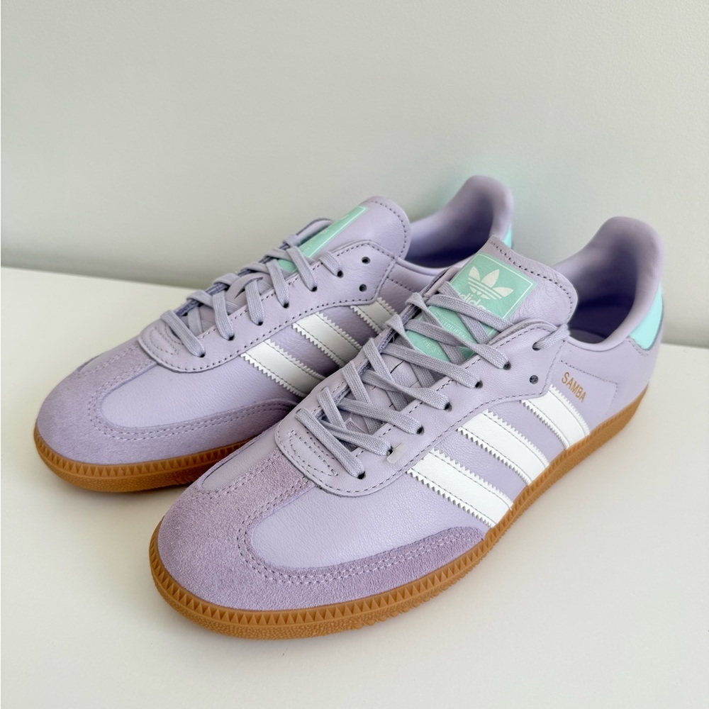 Adidas Lavender & White OG Samba Women’s Sneakers with Gum Sole